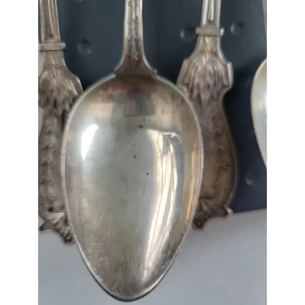 Schulz and Fischer Sterling set of 6 spoons TBSP or serving Faralone 10oz
